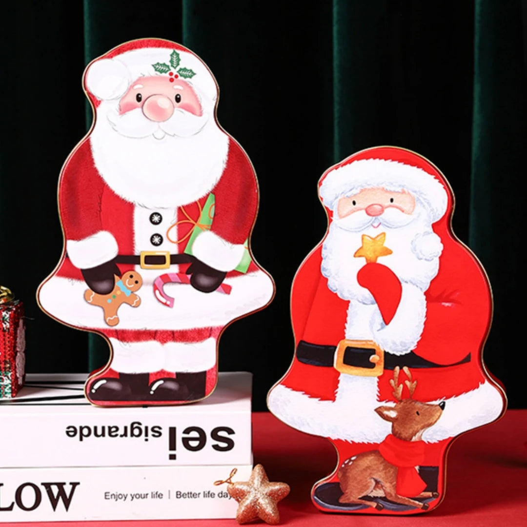 Tinplate Box Santa Claus Storage Box Candy Box Biscuit Box Snack Box Multi Functional Piggy Bank Gift Packaging Box Oasis Select