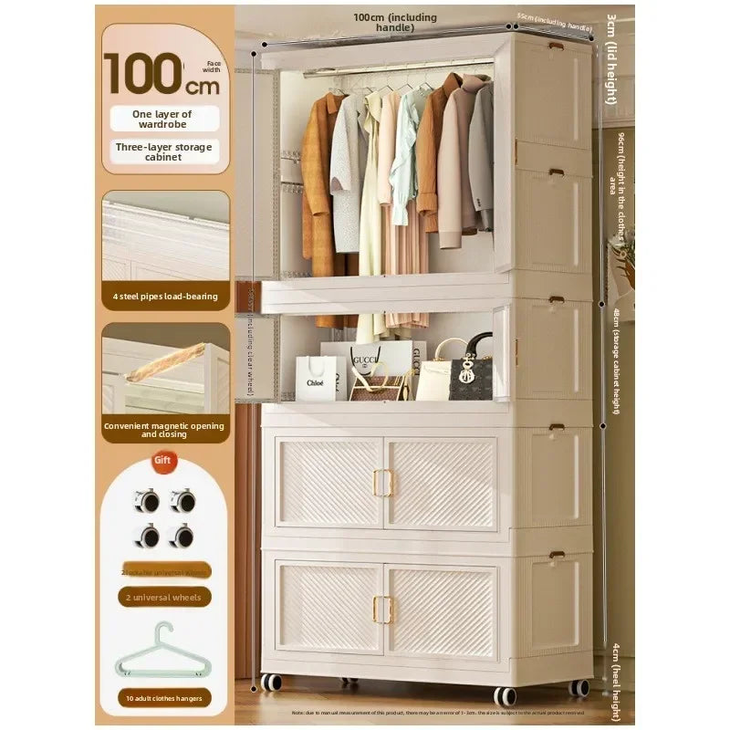 Multi-functional Wardrobe Baby Baby Storage Cabinet Children's Wardrobe Storage Box Organizing Box Household Snacks Toy Locker Oasis Select 100-F