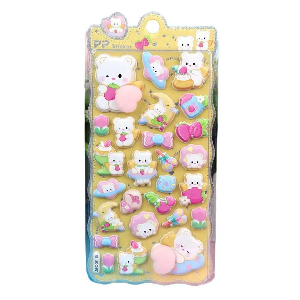 3D Cute Animal Butt Stickers, Stress Relief Puffy Squishy Sticker for DIY Scrapbook Guitar Phone Case Laptop Decal Oasis Select A