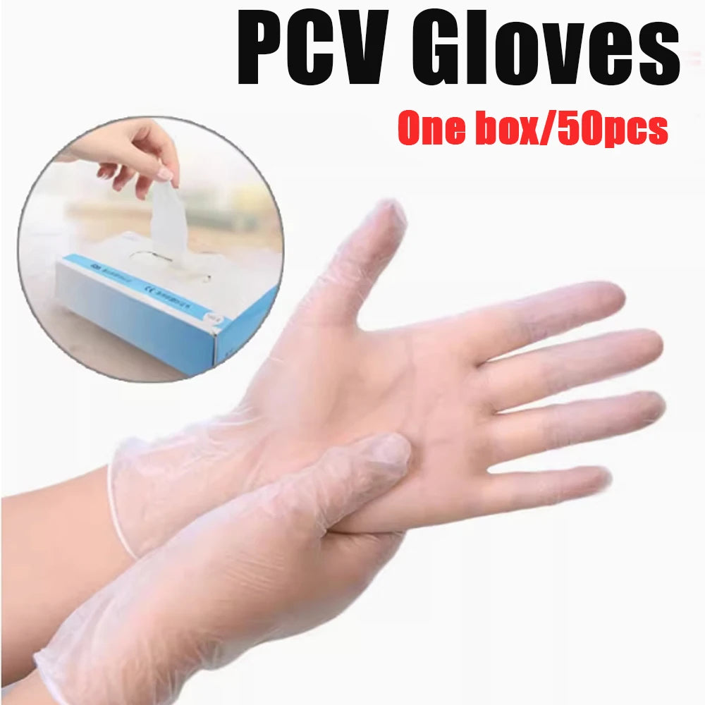 50-Pack Disposable PVC Gloves – Multipurpose Powder-Free