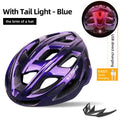X-TIGER Cycling Helmet LED Tail Light Breathable One-piece Mountain Road Sports Bicycle Helmet Rechargeable with Brim Design Oasis Select Chameleon