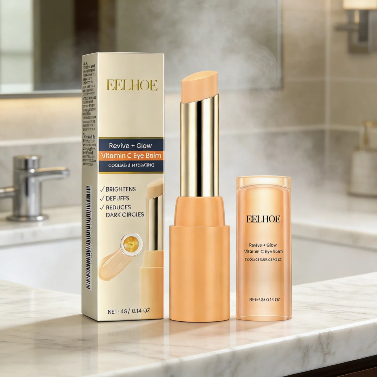 EELHOE Vitamin C Eye Balm Long Lasting Moisturizing Lifting Skin Rejuvenation Deep Nourishment Anti Puffiness Eye Serum Stick Oasis Select