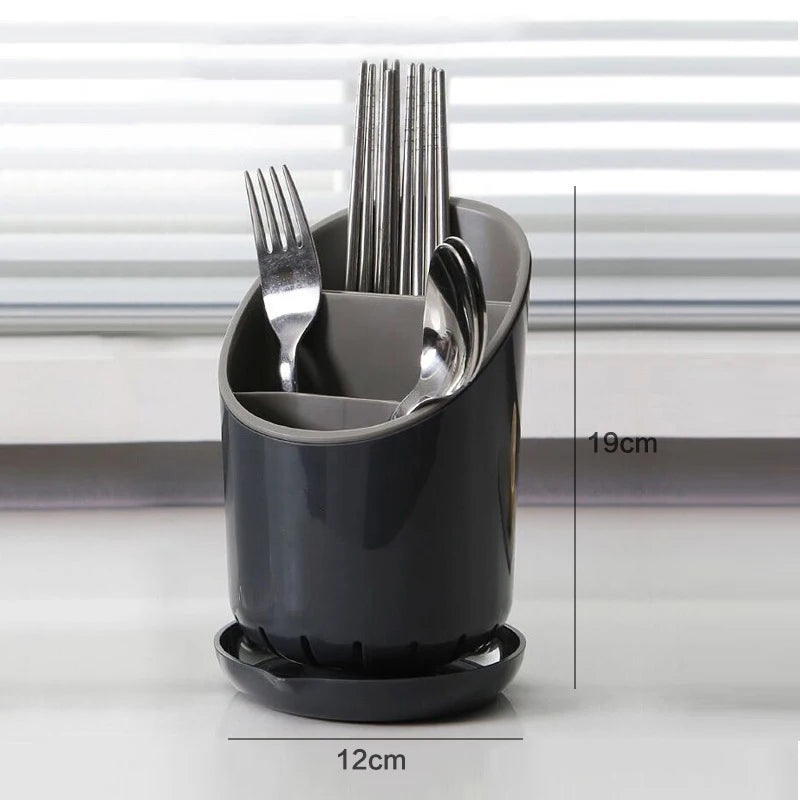 1Pc Kitchen Storage Chopsticks Tube With Drain Plate Tableware Storage Holder Home Kitchen Organizer Rack Chopstick Drain Box Oasis Select