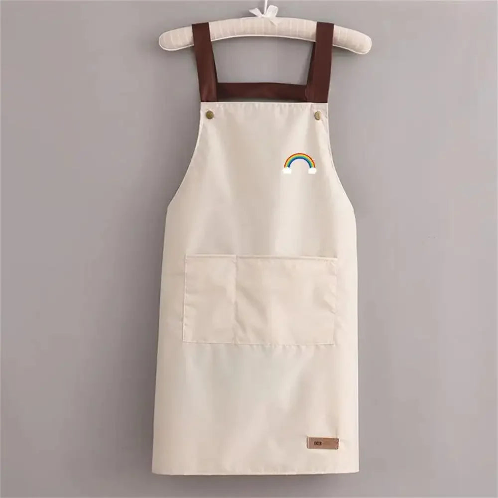 Waterproof Anti-Oil Kitchen Apron with Zipper Pocket | PVC