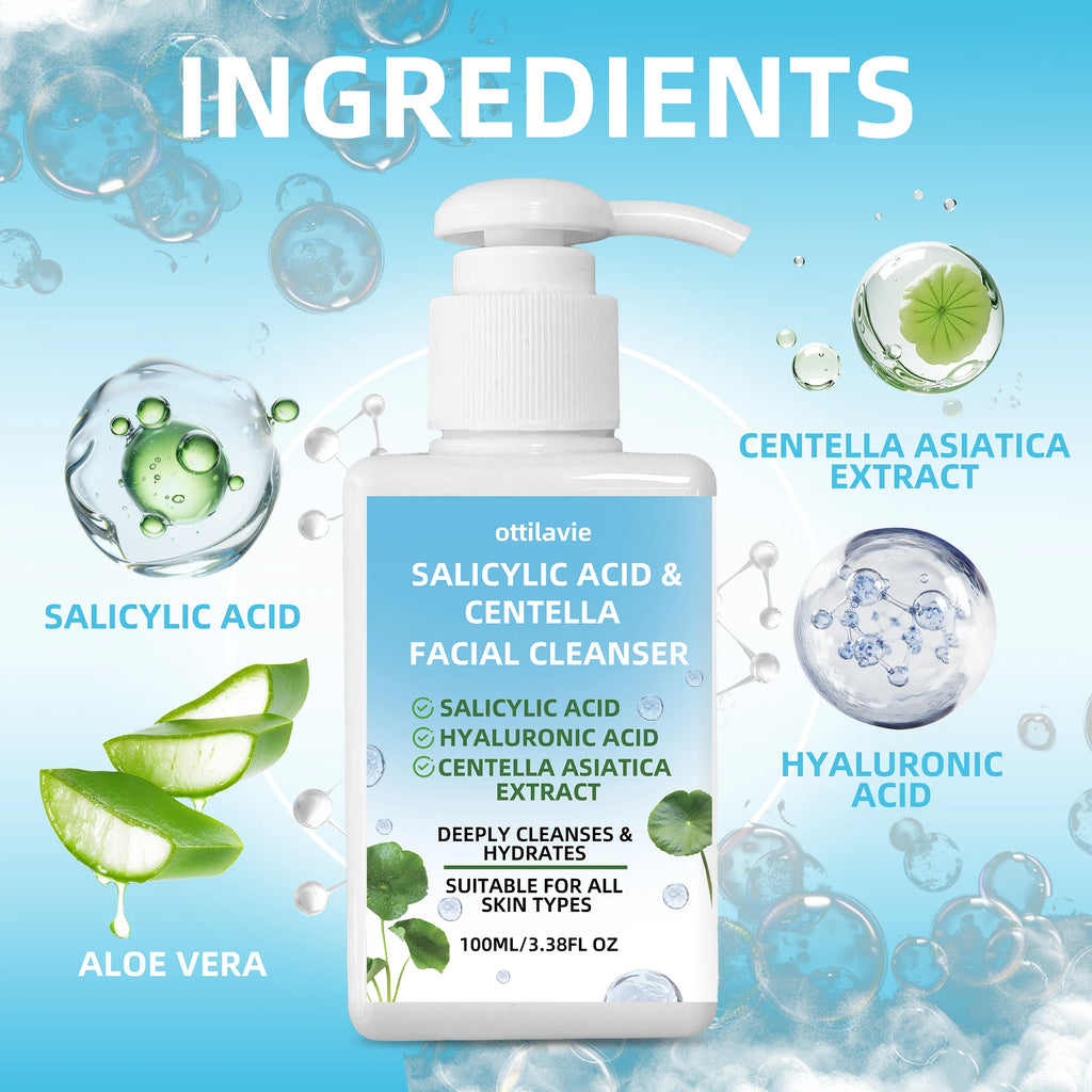 Ottilavie Salicylic Acid & Centella Face Wash 100ml Cleanser Facial Cleanser Oasis Select