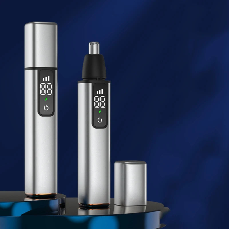 Rechargeable Nose & Facial Hair Trimmer – IPX7, USB, LED
