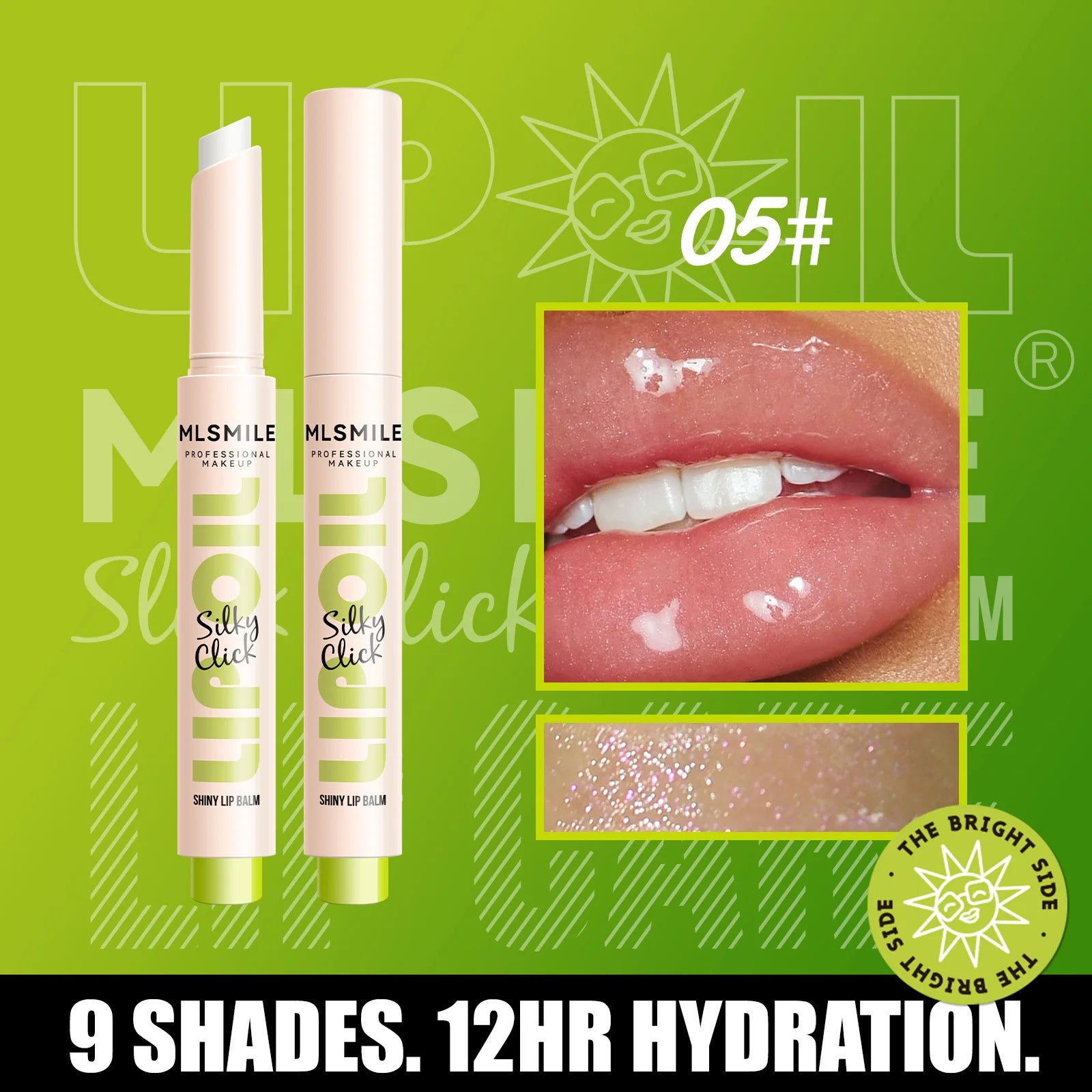 MLSMILE Mirror Gloss Lip Balm Oil – Long Lasting, 9 Shades