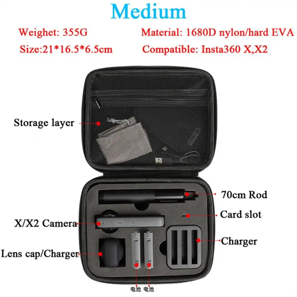 Waterproof For Insta360 Storage Case Shockproof Large Medium Small For Insta360 Carrying Bag For Insta360 Handbag Oasis Select