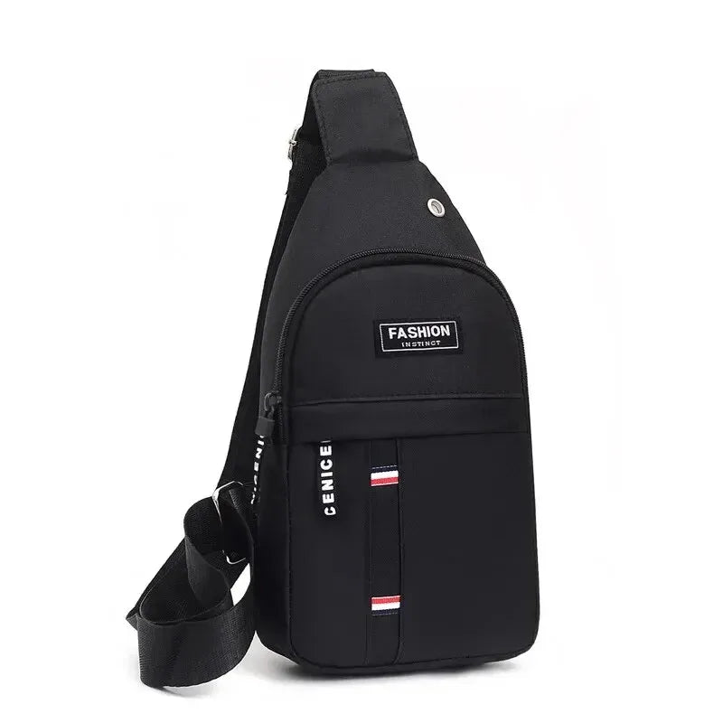 Men's fashionable, convenient, casual, waterproof, adjustable shoulder strap, large capacity waist bag suitable for outdoor acti Oasis Select Black