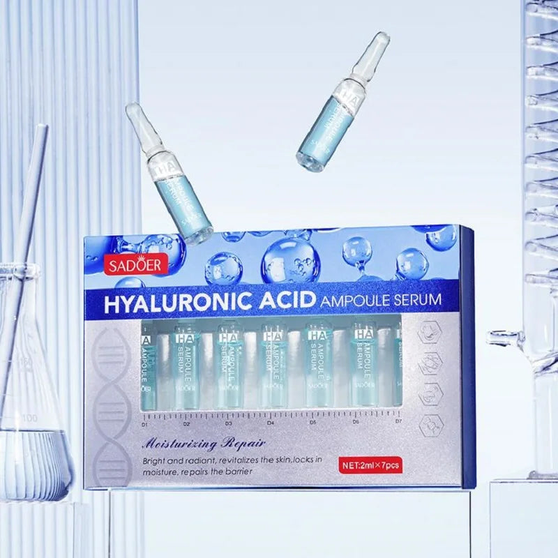 SADOER Hyaluronic Acid Ampoule Essence Set – 2ml × 7 Pcs