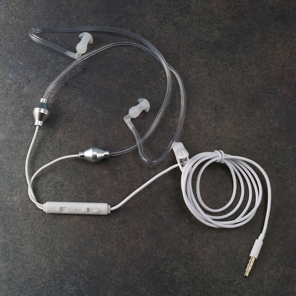 Anti Radiation Binaural Earphones Stereo Headphones with Microphone Universal 3.5mm Noise Cancelling Air Tube Acoustic Earbuds Oasis Select