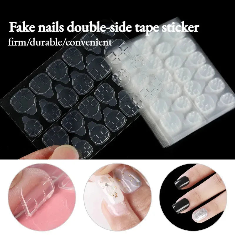 10/20/40/60sheet Double Side Nail Glue Sticker Adhesive Tabs For Fake Nails Supre Sticky Waterproof Breathable Nail Jelly Glue Oasis Select