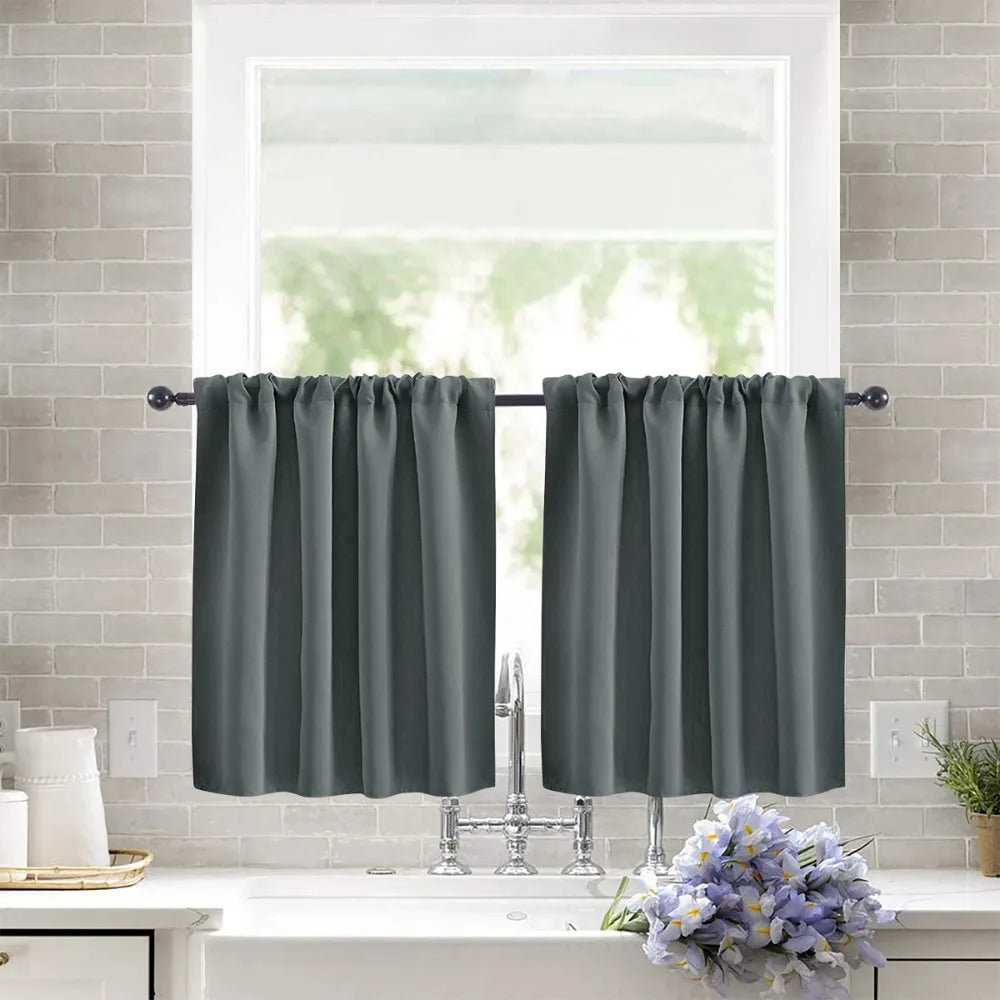 Short Tier Curtains | Half Window Panel – Light Filtering