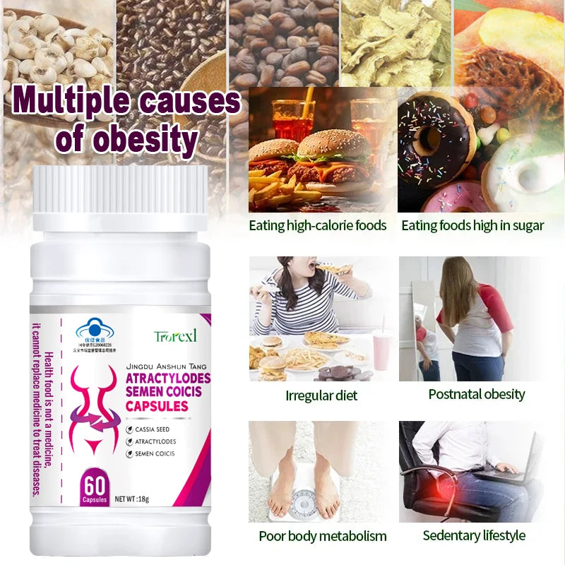 Natural Cassia Seed & Coix seed Pills, Detox Slim, Metabolism Booster, Burn Fat, 100% Herbal, Vegan & NO SIDE EFFECT Oasis Select