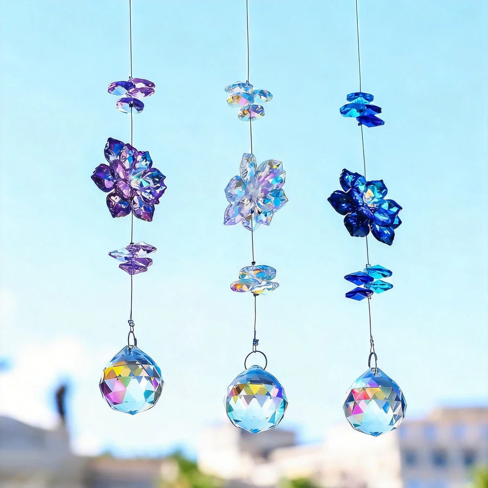 Lotus Leaf Suncatchers with Crystal Prisms Window Sun Catcher Ornament Rainbow Maker for Home Garden Rearview Mirror Charms Oasis Select