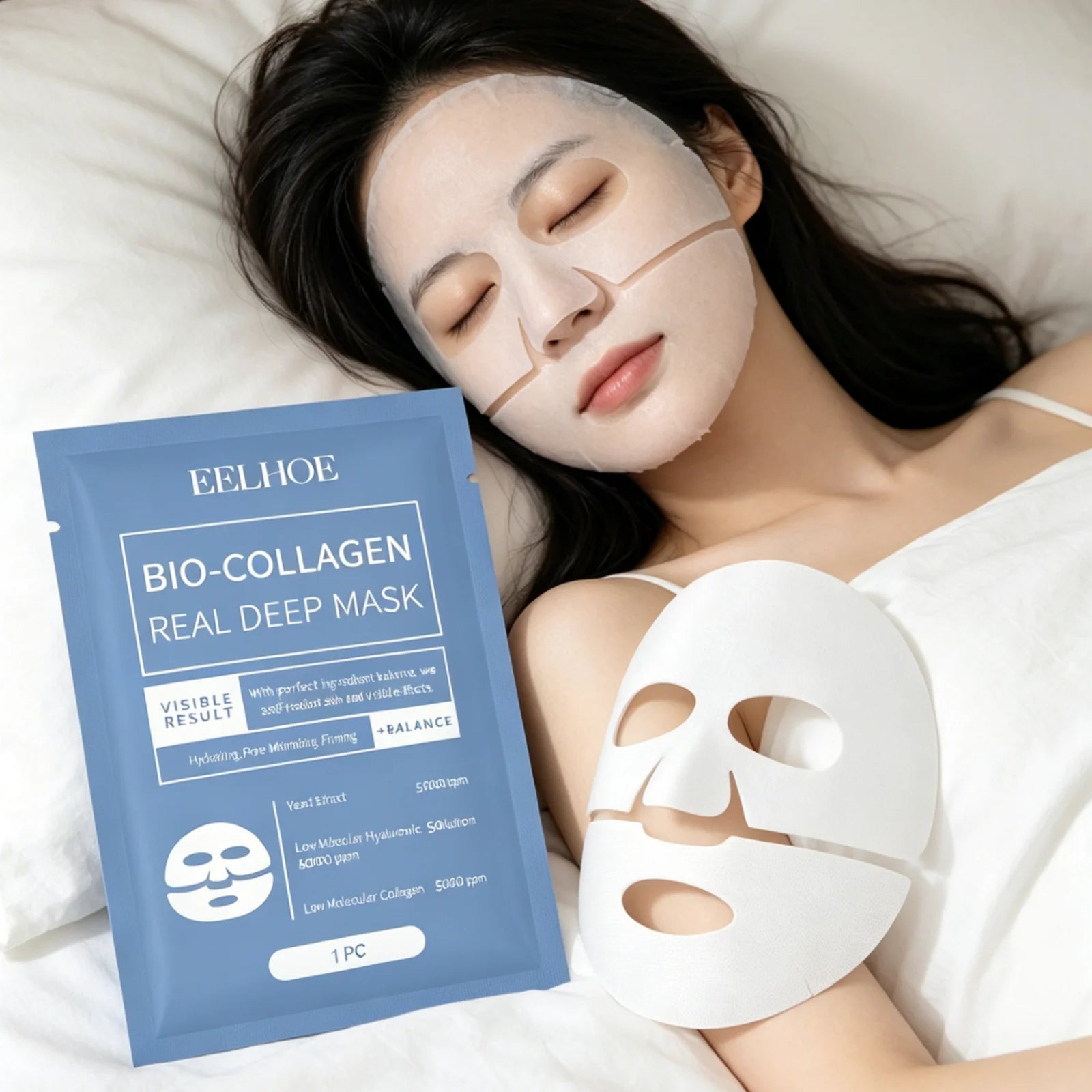EELHOE Bio Collagen Face Mask – Firming, Hydrating & Brightening Collagen Face Mask Oasis Select