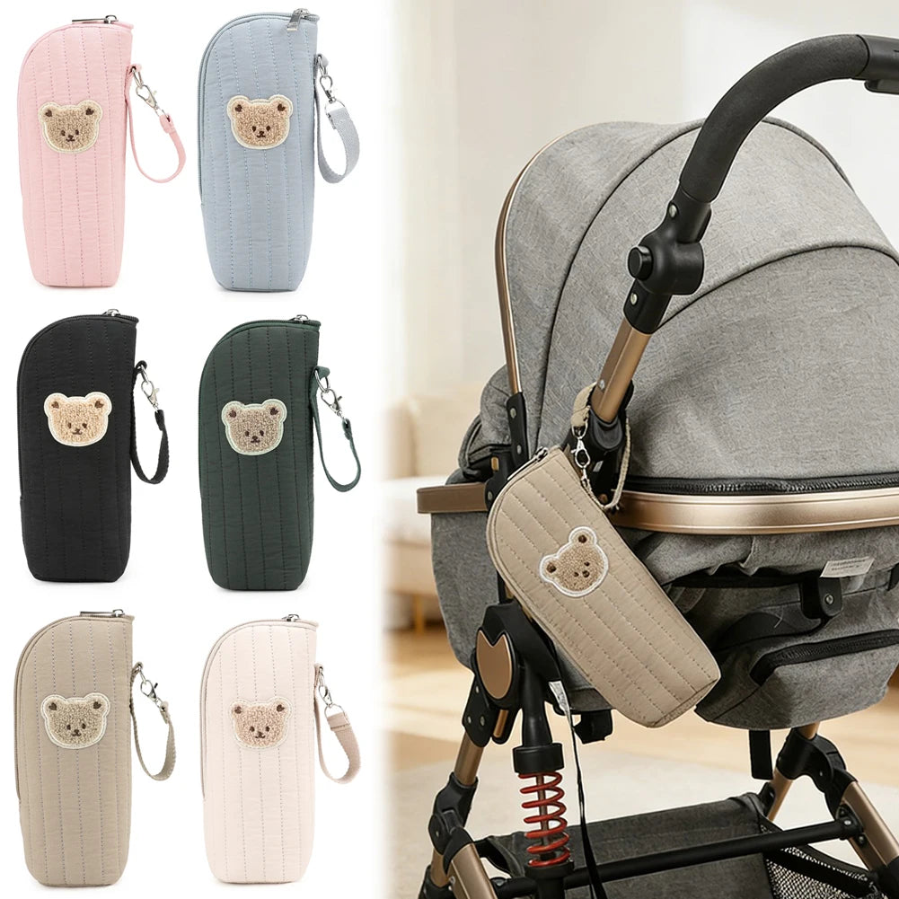 Plush Bear Baby Bottle Insulated Warmer Bag | Travel & Stroller