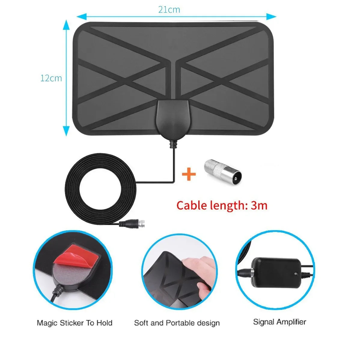 Tv antenna 4K high-gain high-definition digital TV antenna DVB-T2 TV antenna signal receiver Oasis Select