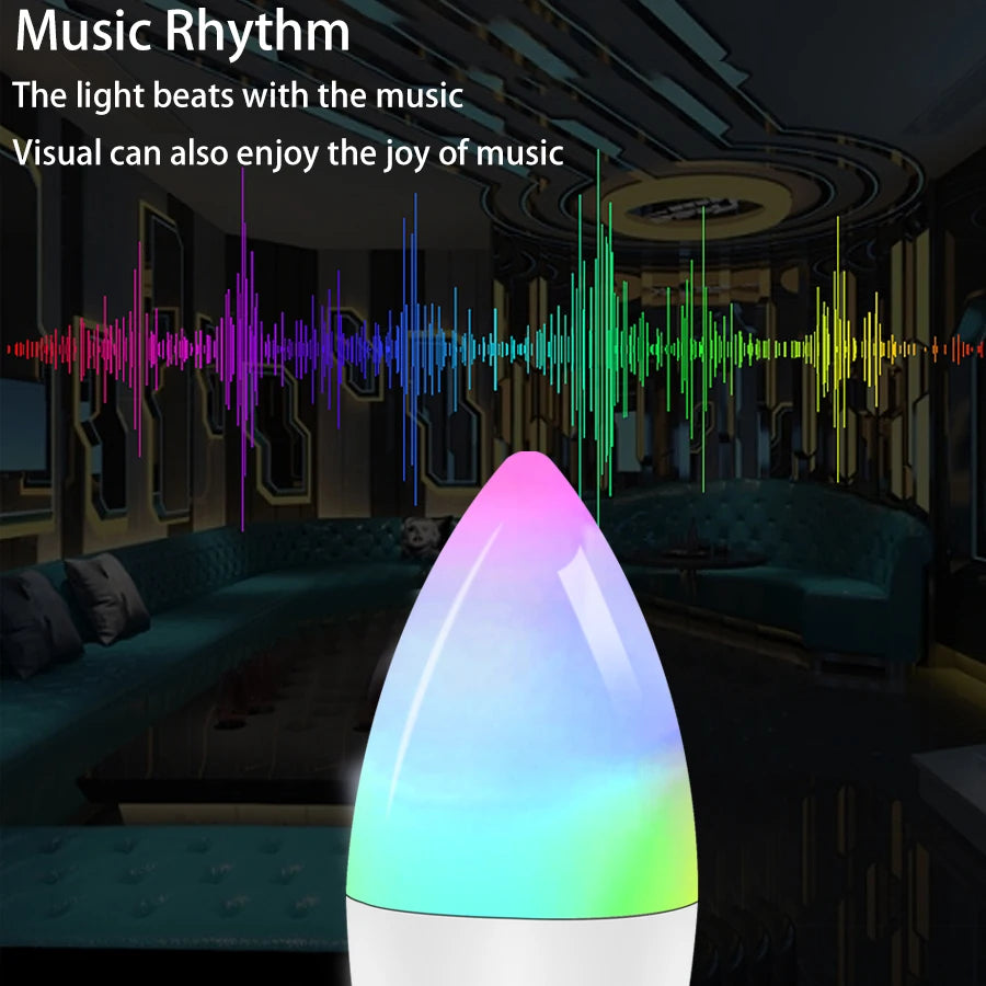 E14 Wifi Smart Light Bulb Candle Lamp 220V 5W 7W 9W Dimmable Tuya Smart Life APP Voice Control Bulbs With Alexa Google Home Oasis Select