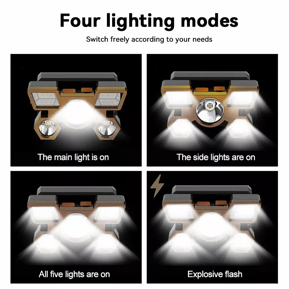 Rechargeable 5 LED Headlamp – Camping, Fishing & Travel