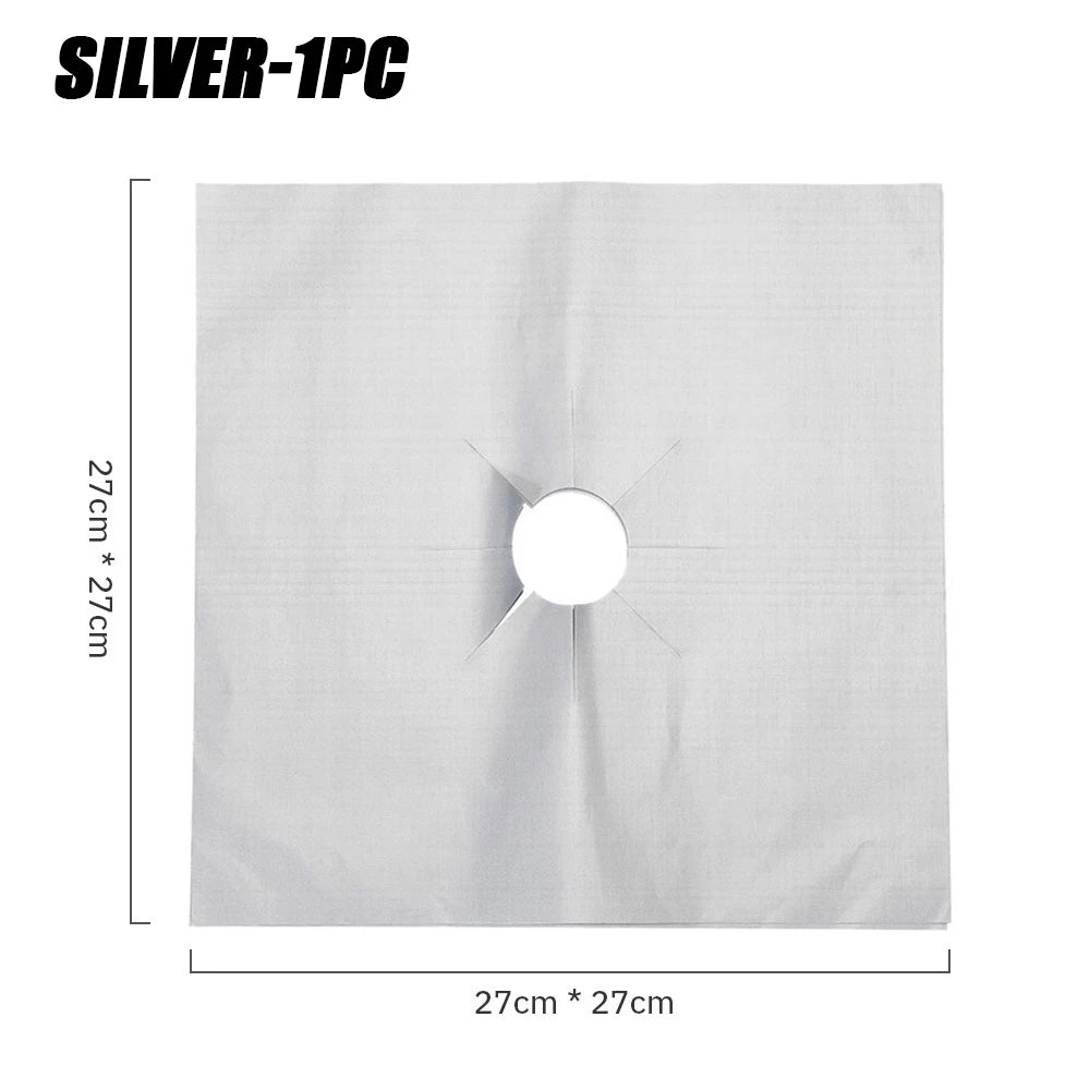 5/15PCS Dirt-resistant Heat Resistant Non-stick Protective Gas Stove Pad Non-stick Reusable Scratch Protector Pads Oasis Select Silver-1PC