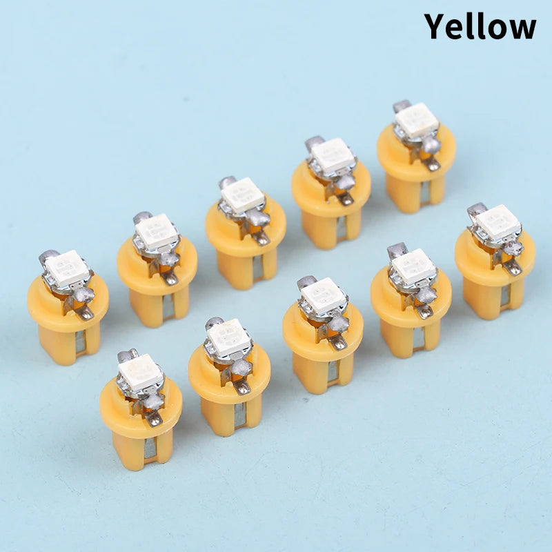 Car Accessories Pack with T5 B8.5d LED 5050 SMD Bulbs, 10-pcs for Interior Dashboard Side Switch Light Oasis Select A2