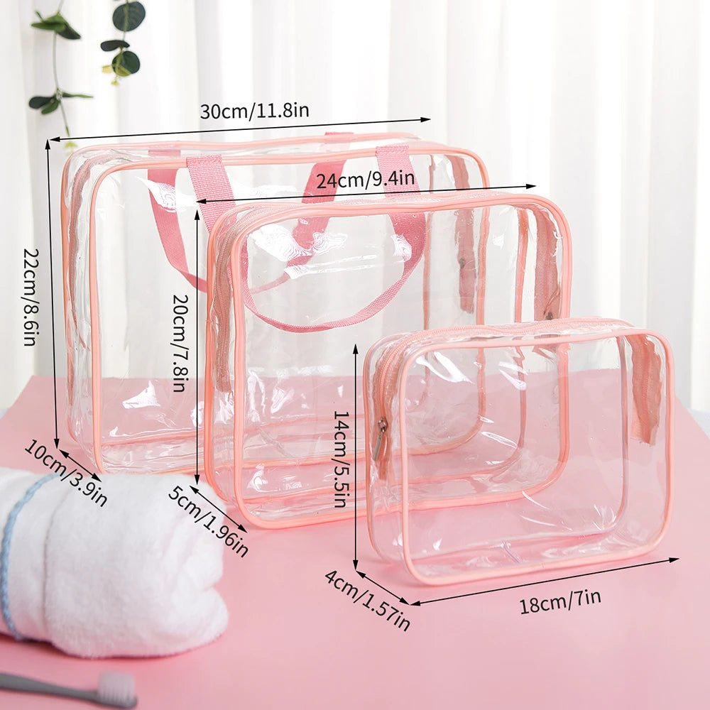 Transparent PVC Makeup Bag – Waterproof Travel Organizer