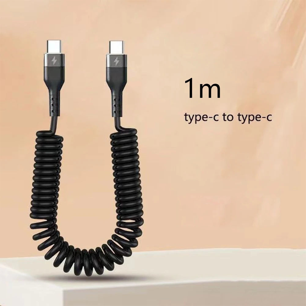 Retractable 5A Fast Charging Cable USB-C Micro USB Lightning