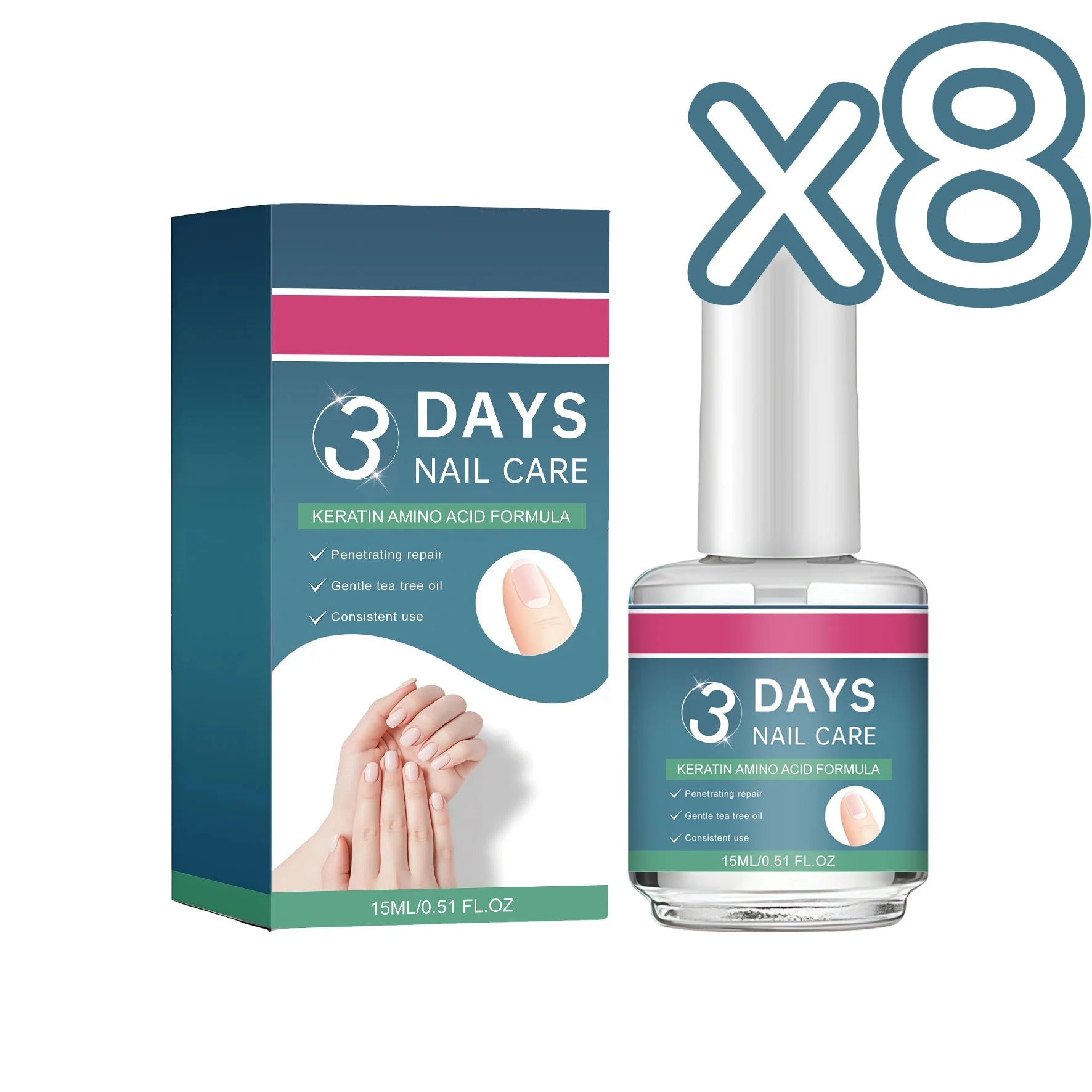 Plant-Based Nail Care Oil – Repair, Strengthen & Moisturize Cuticle Nail Care Oil Oasis Select 15ml Boxed x 8