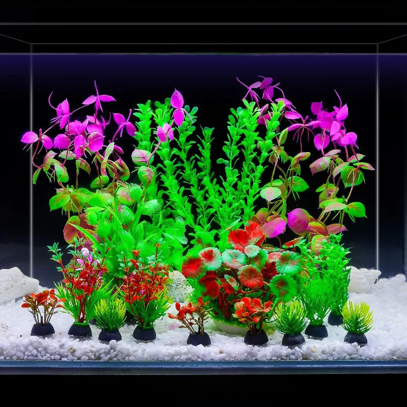 3 Pieces 25cm Artificial Plastic Green Grass Aquatic Plants for Fish Tank Aquarium Landscaping Decor Fake Waterweed Set Oasis Select
