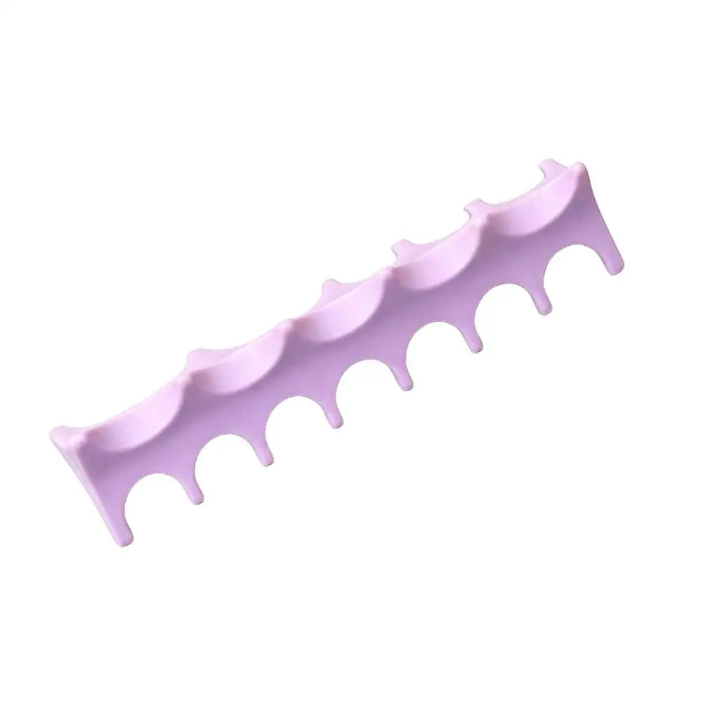Silicone Fishbone Nail Brush Holder – 5-Slot Pen Organizer Nail Brush Holder Oasis Select purple