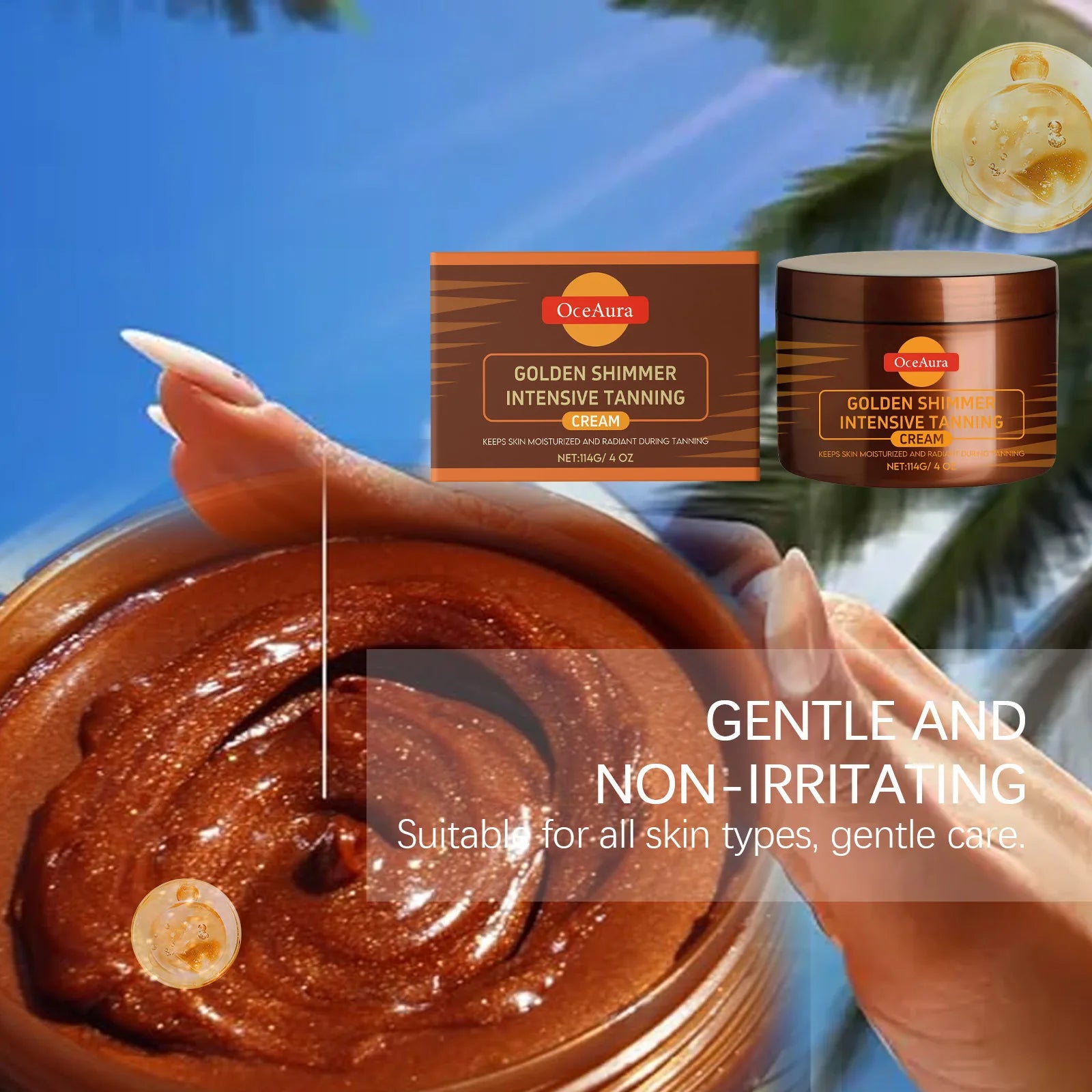 OceAura Golden Body Tanning Lotion & Bronzer Accelerator