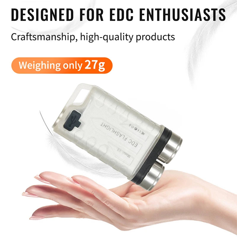 Multifunctional Mini V3 EDC Keychain Flashlight Super Bright Portable Waterproof LED Torch Type-C Rechargeable Pocket Lantern Oasis Select