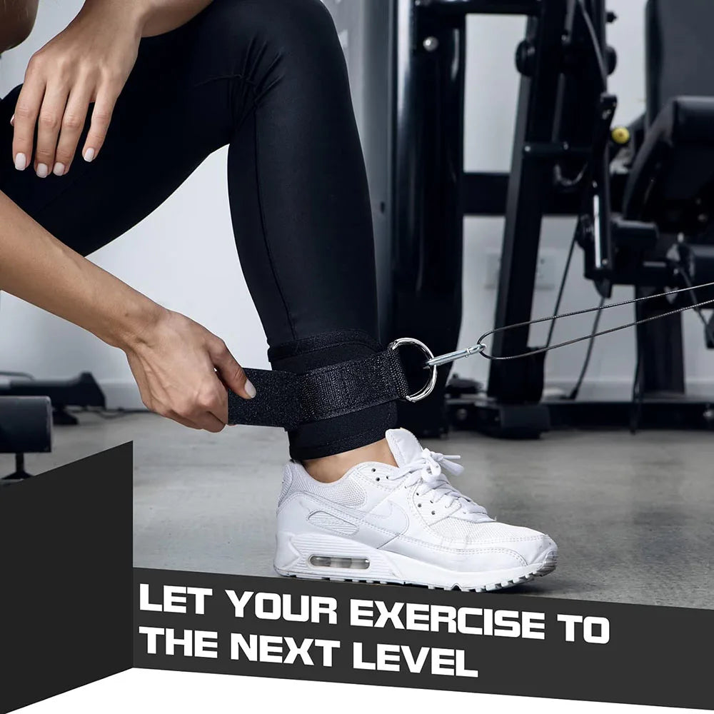 Ankle Straps Leg Strength Workouts Pulley Adjustable D-Ring Support Cuffs Sports Exercises Fitness Home Gym Booty Workouts Oasis Select