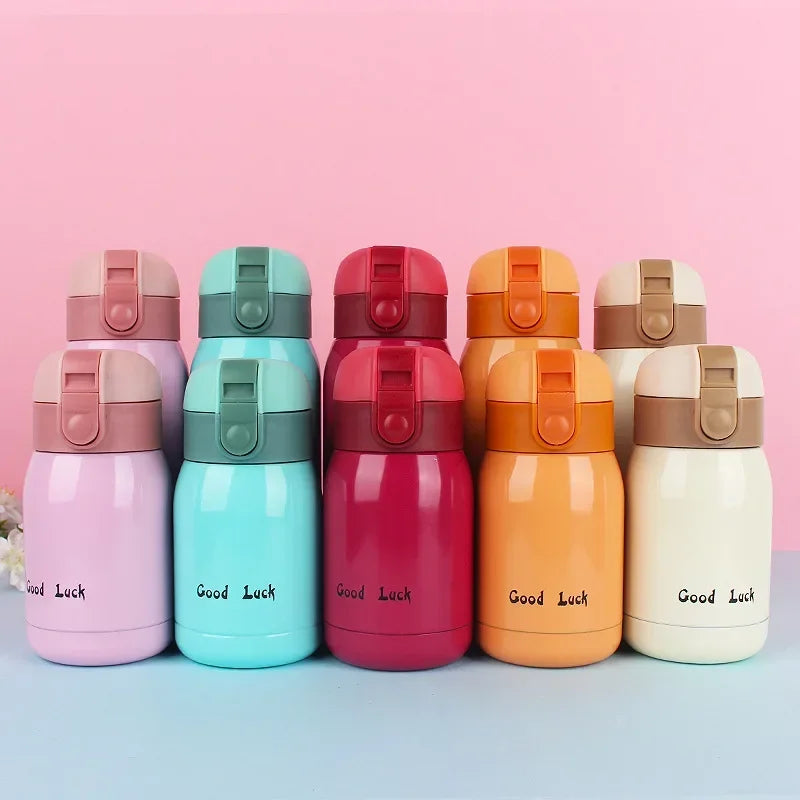 1/2PCS Goodluck Small Cute Mini Thermos Cup MINI Portable Creative Pot Belly Water Cup Pocket Cup with Hand Gift Oasis Select
