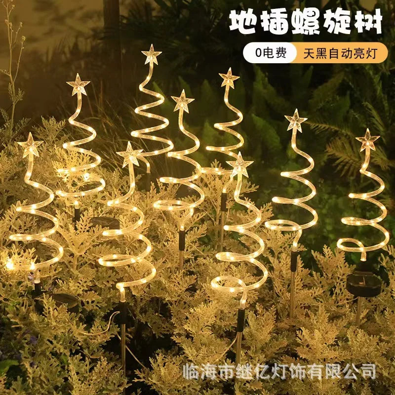 Led Solar Floor Insert Lights, Spiral Lights, Christmas Garden Lawn Camping Lights, Warm Light Atmosphere, Party Decorations Oasis Select Warm White Solar 1 tow 3