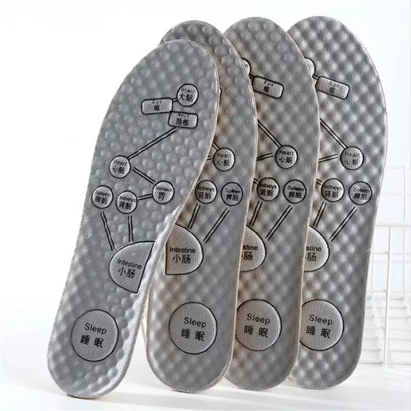 1-6pairs Foot Acupressure Insole Men Women Soft Breathable Sports Cushion Inserts Sweat-absorbing Deodorant Insole Shoe Pads Oasis Select