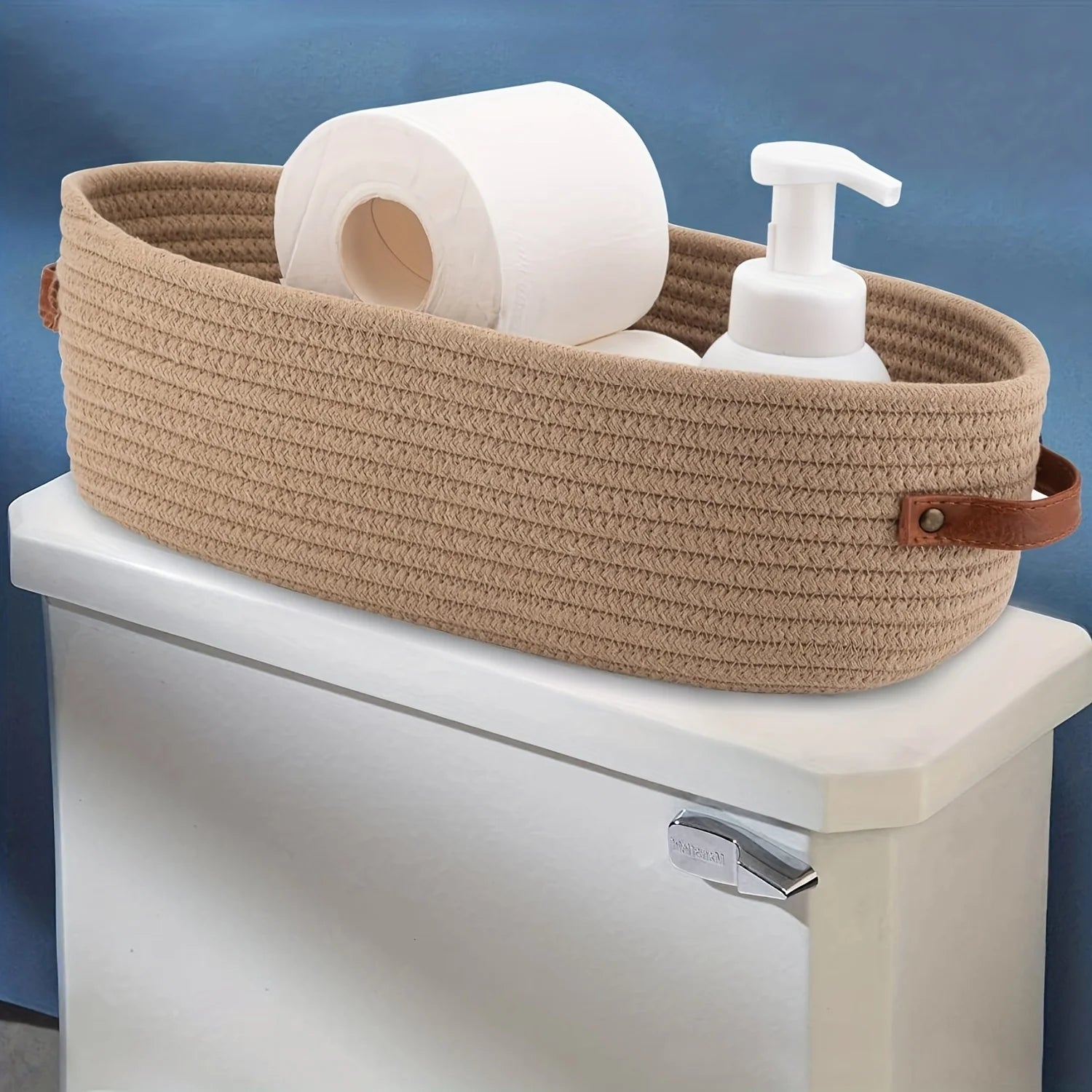 2pcs Oval Handle Bathroom Storage Basket Storage Basket Clothes Storage Box, Layered Finishing Box for Clothes and Pants Oasis Select
