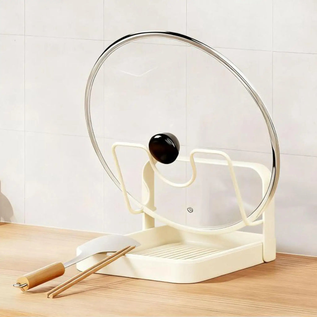 Pot Lid Organizer Anti-Slip Kitchen Storage Stand Kitchen Lid Rack for Pot Pan for Ladle Spatula Spoon Plate Dish Cabinet Oasis Select