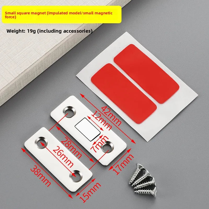 Punch Free Cabinet Catches Strong Magnetic L-shaped Closet Door Closer Ultra Thin Invisible Anti Collision Furniture Hardware Oasis Select B