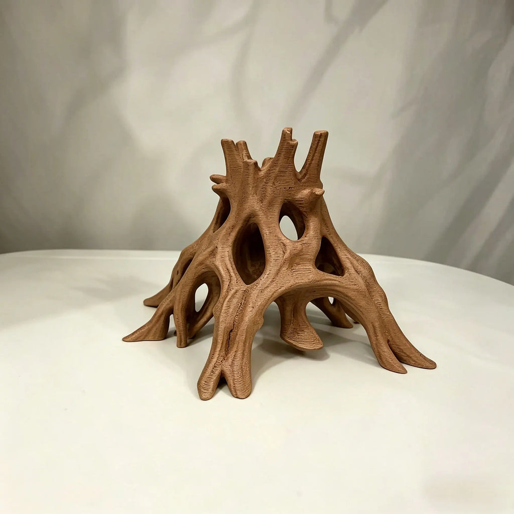 Tree Root Caves Fish Shrimp Crawling Pets Hideout Breeding House Driftwood Root Aquarium Hideout Multi-Hole Fish Shrimp Shelter Oasis Select Brown 8.3x10x6.4cm