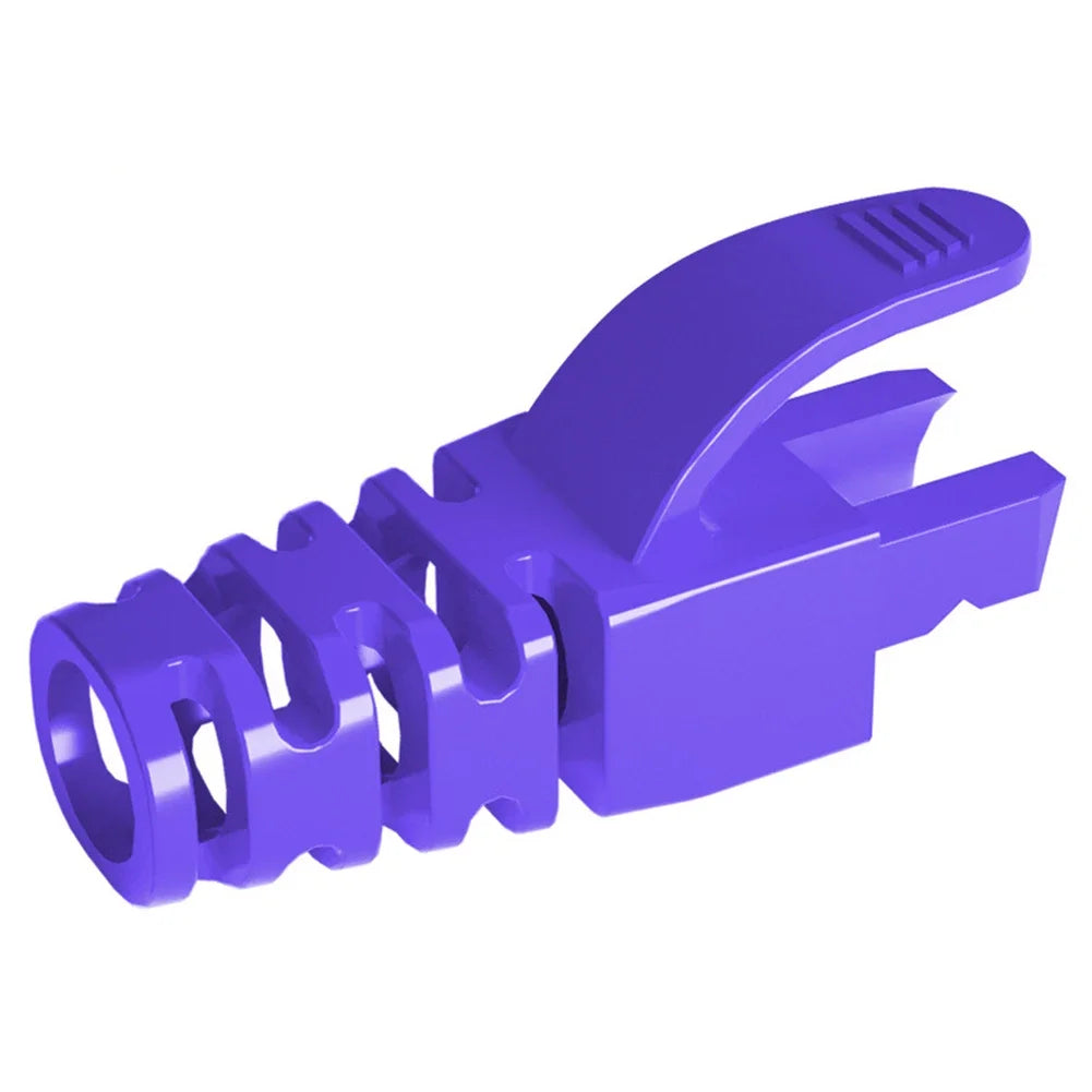 10-50 Pcs Multicolour RJ45 Caps Cat 5 CAT6 Protective Sleeve RJ-45 CAT6 CAT5e Adapter Cap Ethernet Network Cable Connector Plugs Oasis Select 50pcs Purple