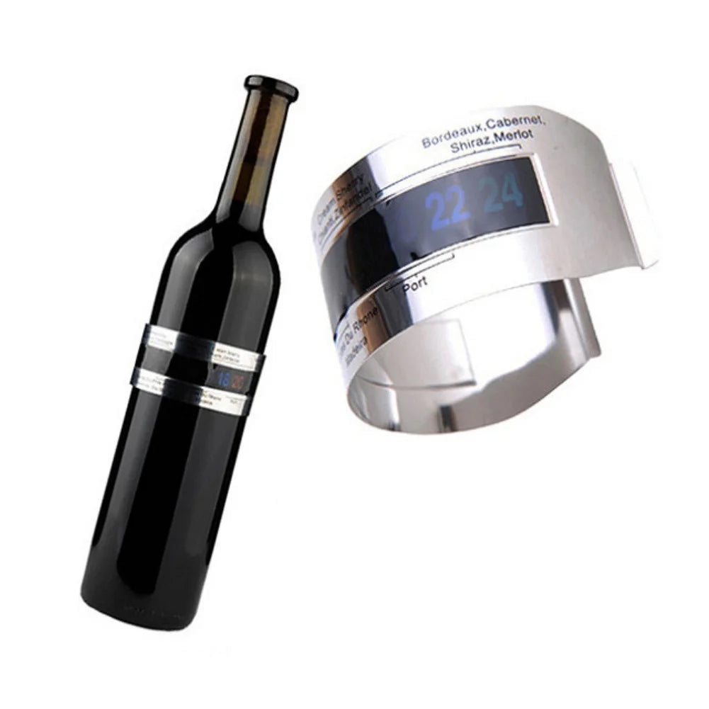 Clip-On Wine Bottle Thermometer | LCD Display | No Battery Wine Bottle Thermometer Oasis Select