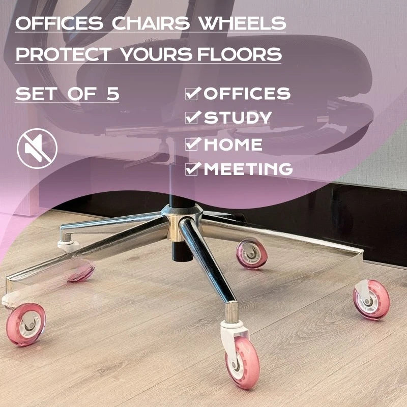 5pcs Furniture Casters Wheels Soft Rubber Swivel Caster Quite Roller Wheels for trolley Baby Crib Bed Wheels Household Accessory Oasis Select