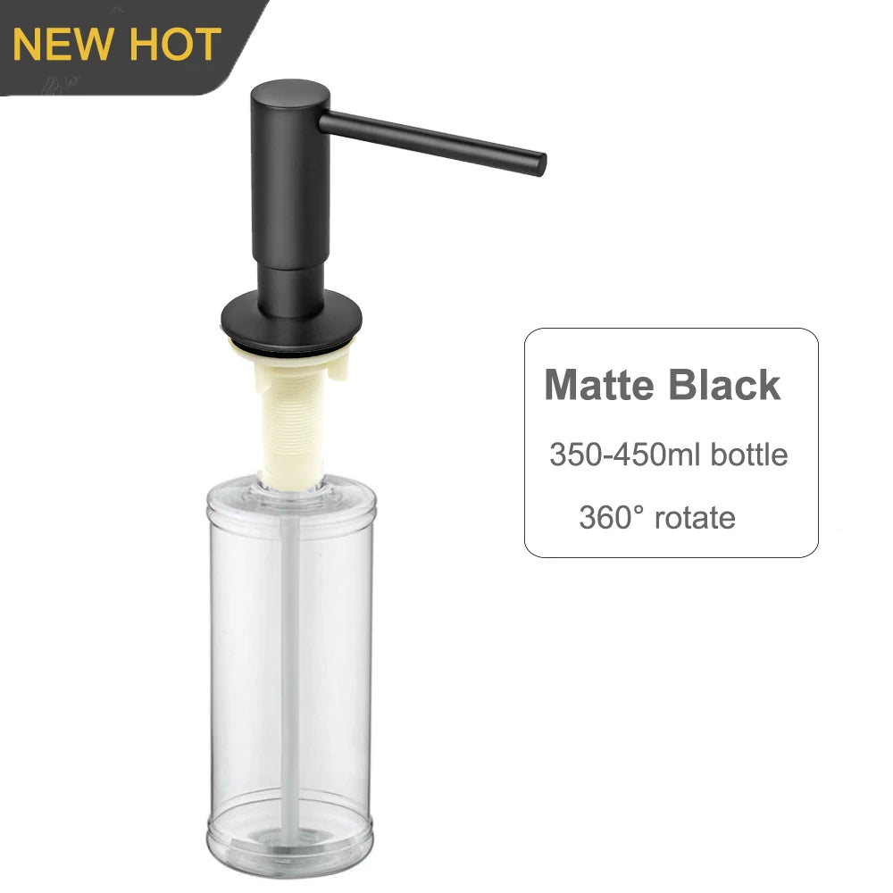 Brass Kitchen Sink Liquid Soap Dispenser Built-in Lotion Pump Head Oasis Select Brass X Black