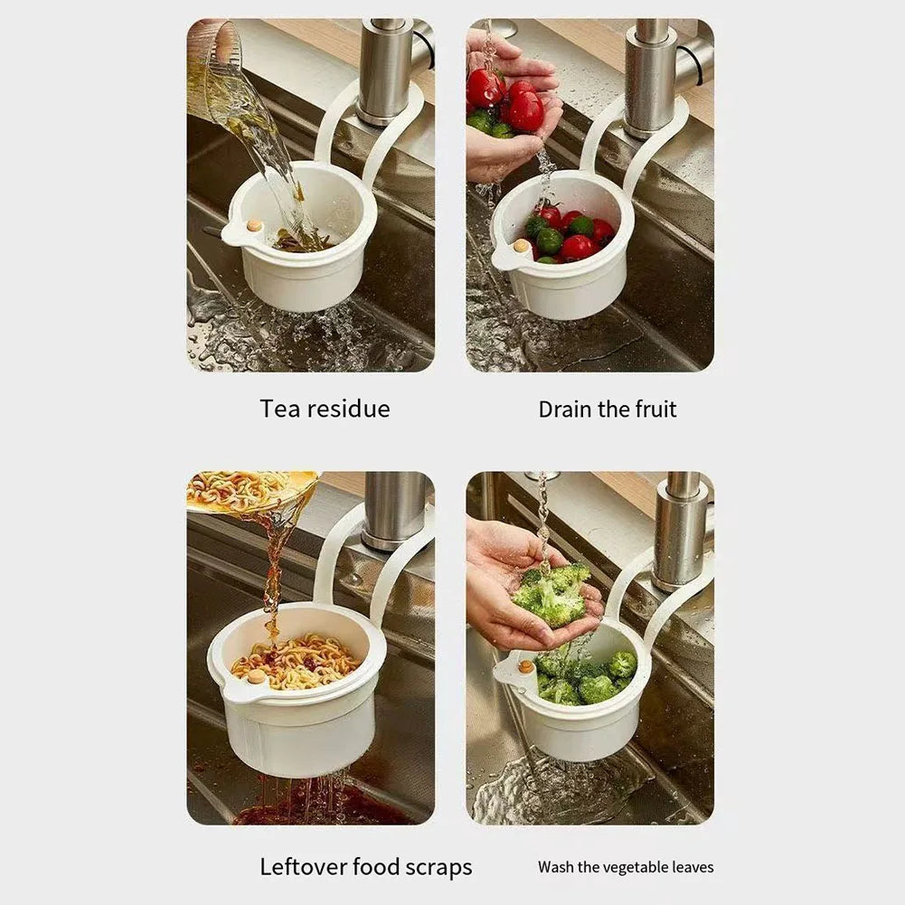 Sink Hanging Strainer Basket – Snap-On Faucet Drain Organizer Sink Strainer Basket Oasis Select