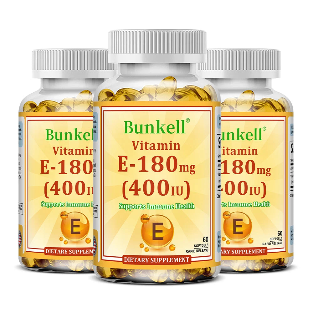 Vitamin E 400 IU Softgels – Antioxidant, Skin & Immune Support Vitamin E Supplement Oasis Select 60 count-3 bottle