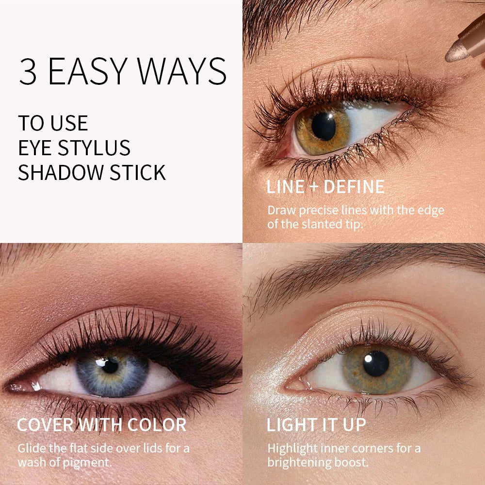 Eye Stylus Shadow Stick Long Lasting Makeup Effect Waterproof Sweat Resistant Circular Design Matte Pearl Tones Eye Shadow Pen Oasis Select