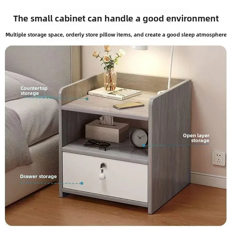 Multi-functional Bedside Table Storage Locker Small Shelf Oasis Select