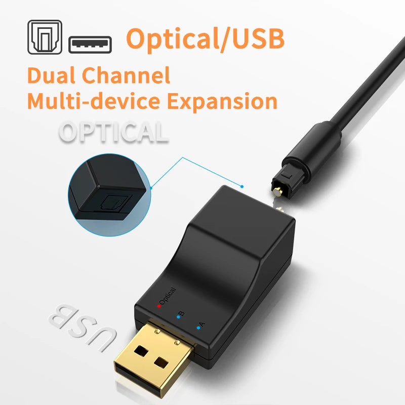 USB Optical Bluetooth Audio Transmitter Dual Stream Multipoint Hifi Stereo Low Latency Wireless Adapter For TV PC PS Series XBox Oasis Select